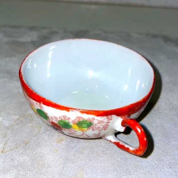 Antique Porcelain Hand Painted Cup & Saucer Early 1900’s Japanese Geisha Scene - Picture 4 of 10